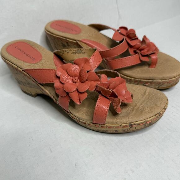 Covington Y2K Coral Floral Aesthetic Womens Wedge Sandals Size 9 - Picture 1 of 6